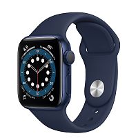 Apple Watch Series 6, 40 мм, корпус из алюминия синего цвета, спортивный ремешок «тёмный ультрамарин»